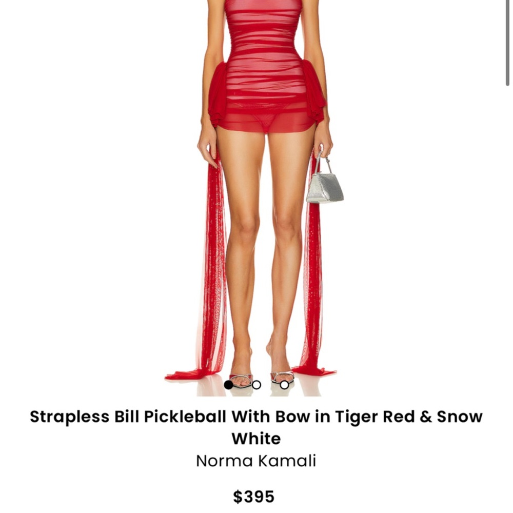 Norma Kamali Strapless Mini Dress in Red